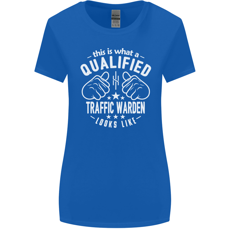A Qualified Traffic Warden Looks Like Womens Wider Cut T-Shirt Royal Blue