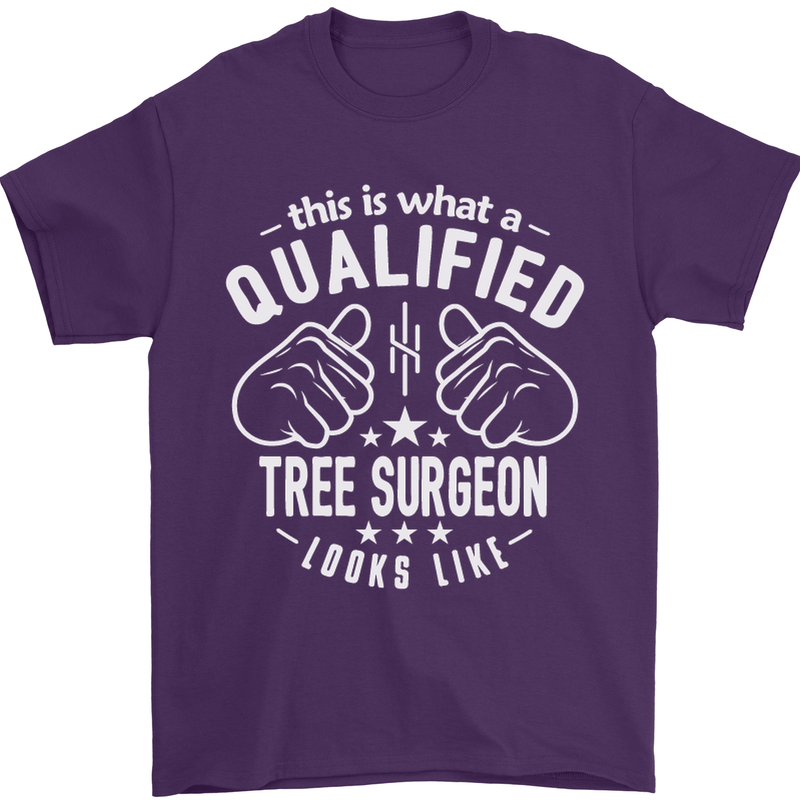 A Qualified Tree Surgeon Looks Like Mens T-Shirt Cotton Gildan Purple