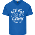 A Qualified Van Driver Looks Like Mens V-Neck Cotton T-Shirt Royal Blue