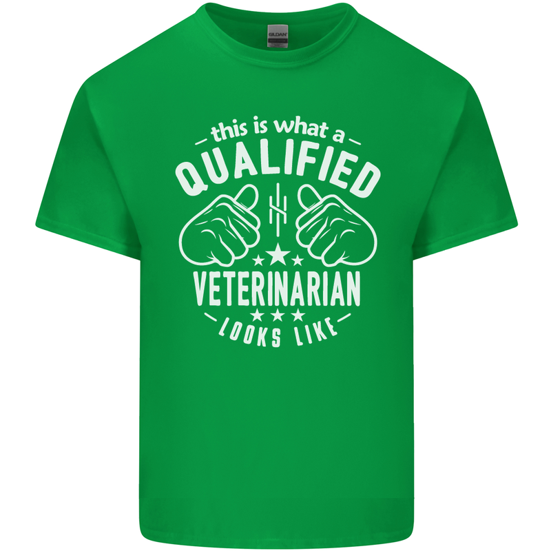 A Qualified Veternarian Looks Like Mens Cotton T-Shirt Tee Top Irish Green
