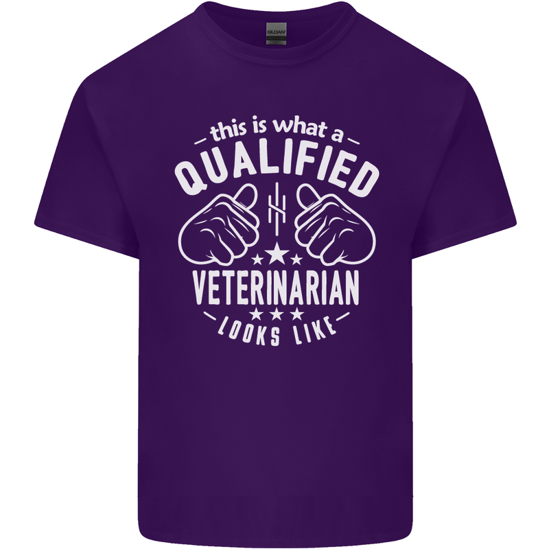 A Qualified Veternarian Looks Like Mens Cotton T-Shirt Tee Top Purple
