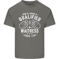 A Qualified Waitress Looks Like Mens Cotton T-Shirt Tee Top Charcoal