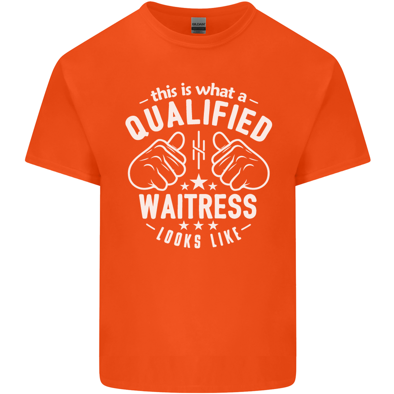 A Qualified Waitress Looks Like Mens Cotton T-Shirt Tee Top Orange