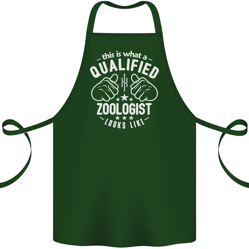 A Qualified Zoologist Looks Like Cotton Apron 100% Organic Forest Green