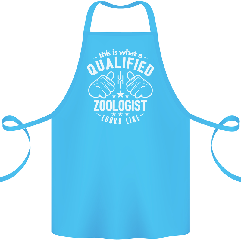 A Qualified Zoologist Looks Like Cotton Apron 100% Organic Turquoise