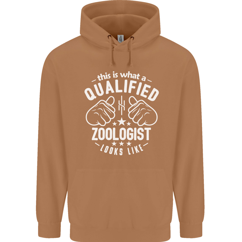 A Qualified Zoologist Looks Like Mens 80% Cotton Hoodie Caramel Latte