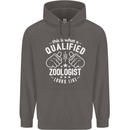 A Qualified Zoologist Looks Like Mens 80% Cotton Hoodie Charcoal