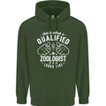 A Qualified Zoologist Looks Like Mens 80% Cotton Hoodie Forest Green