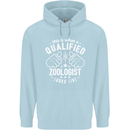 A Qualified Zoologist Looks Like Mens 80% Cotton Hoodie Light Blue