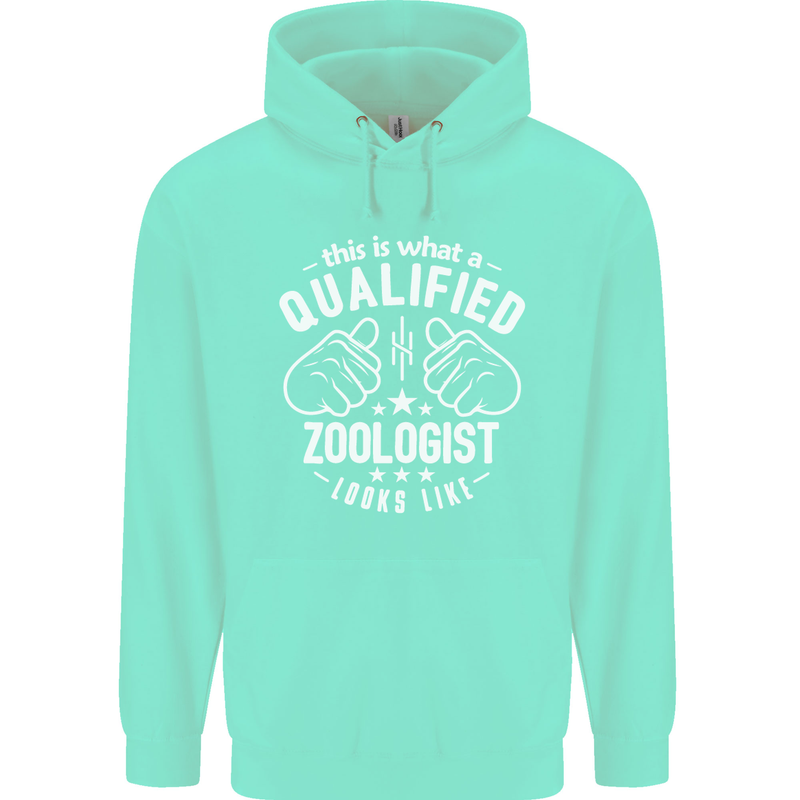 A Qualified Zoologist Looks Like Mens 80% Cotton Hoodie Peppermint