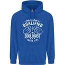 A Qualified Zoologist Looks Like Mens 80% Cotton Hoodie Royal Blue