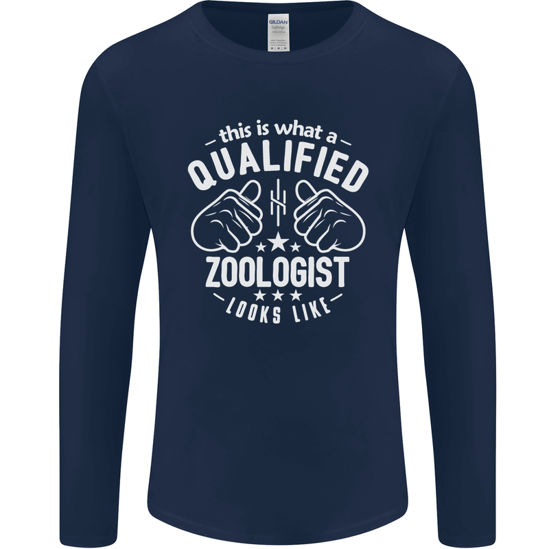 A Qualified Zoologist Looks Like Mens Long Sleeve T-Shirt Navy Blue