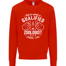 A Qualified Zoologist Looks Like Mens Sweatshirt Jumper Bright Red