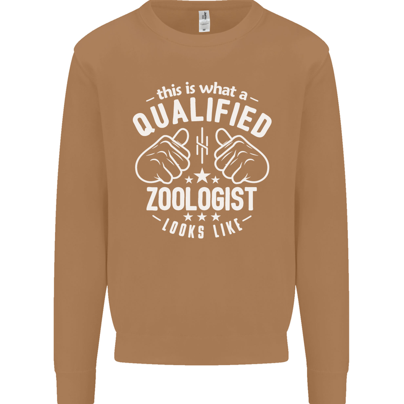 A Qualified Zoologist Looks Like Mens Sweatshirt Jumper Caramel Latte