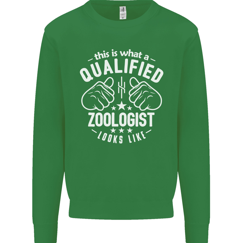 A Qualified Zoologist Looks Like Mens Sweatshirt Jumper Irish Green