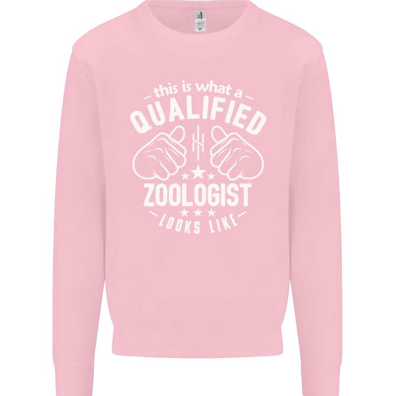 A Qualified Zoologist Looks Like Mens Sweatshirt Jumper Light Pink