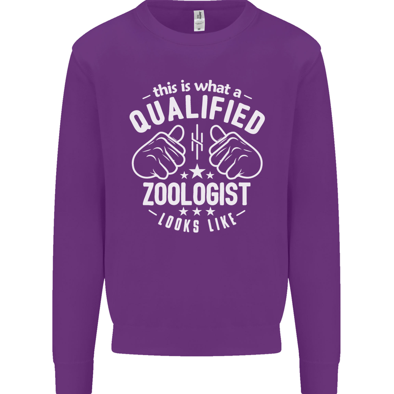 A Qualified Zoologist Looks Like Mens Sweatshirt Jumper Purple