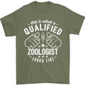 A Qualified Zoologist Looks Like Mens T-Shirt Cotton Gildan Military Green
