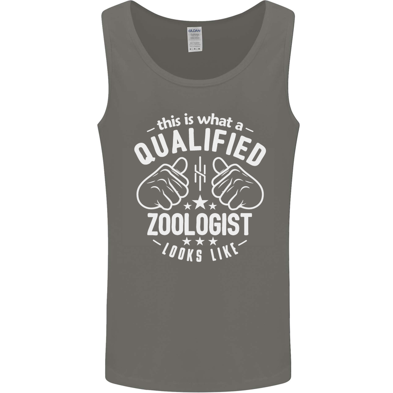 A Qualified Zoologist Looks Like Mens Vest Tank Top Charcoal