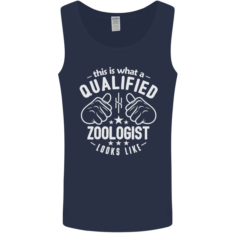 A Qualified Zoologist Looks Like Mens Vest Tank Top Navy Blue