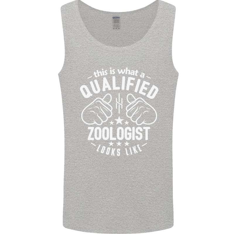 A Qualified Zoologist Looks Like Mens Vest Tank Top Sports Grey