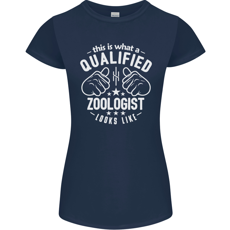 A Qualified Zoologist Looks Like Womens Petite Cut T-Shirt Navy Blue