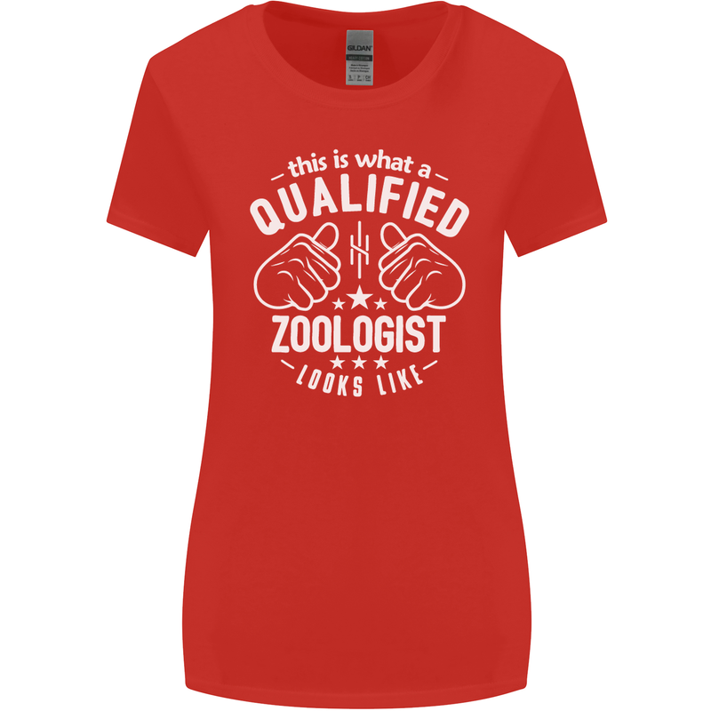 A Qualified Zoologist Looks Like Womens Wider Cut T-Shirt Red