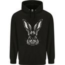 A Rabbit Head Mens 80% Cotton Hoodie Black