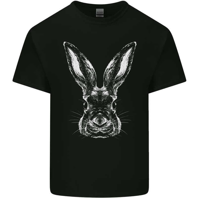 A Rabbit Head Mens Cotton T-Shirt Tee Top Black