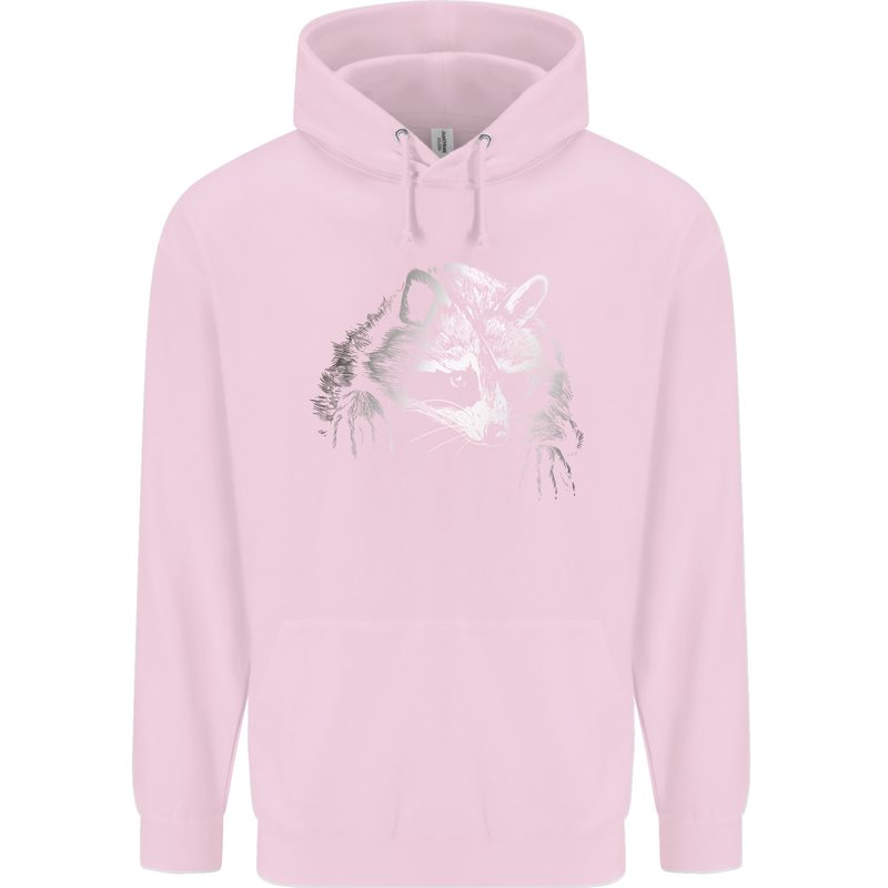 A Raccoon with an Eyepatch Childrens Kids Hoodie Light Pink