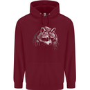 A Raccoon with an Eyepatch Childrens Kids Hoodie Maroon