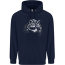 A Raccoon with an Eyepatch Childrens Kids Hoodie Navy Blue