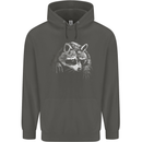 A Raccoon with an Eyepatch Childrens Kids Hoodie Storm Grey