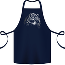 A Raccoon with an Eyepatch Cotton Apron 100% Organic Navy Blue
