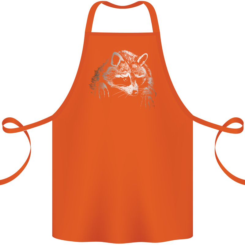 A Raccoon with an Eyepatch Cotton Apron 100% Organic Orange