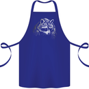 A Raccoon with an Eyepatch Cotton Apron 100% Organic Royal Blue