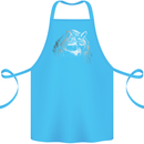 A Raccoon with an Eyepatch Cotton Apron 100% Organic Turquoise