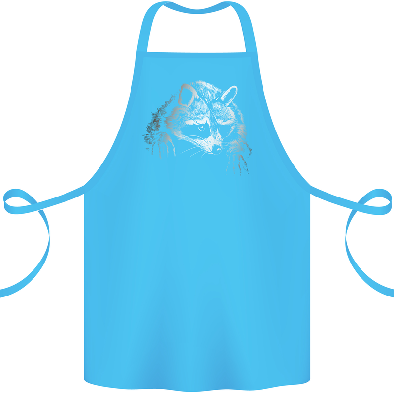 A Raccoon with an Eyepatch Cotton Apron 100% Organic Turquoise