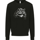 A Raccoon with an Eyepatch Kids Sweatshirt Jumper Black