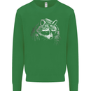 A Raccoon with an Eyepatch Kids Sweatshirt Jumper Irish Green