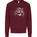 A Raccoon with an Eyepatch Kids Sweatshirt Jumper Maroon