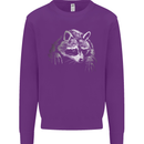 A Raccoon with an Eyepatch Kids Sweatshirt Jumper Purple