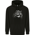 A Raccoon with an Eyepatch Mens 80% Cotton Hoodie Black