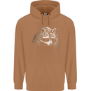 A Raccoon with an Eyepatch Mens 80% Cotton Hoodie Caramel Latte