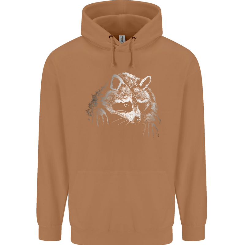 A Raccoon with an Eyepatch Mens 80% Cotton Hoodie Caramel Latte