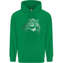A Raccoon with an Eyepatch Mens 80% Cotton Hoodie Irish Green
