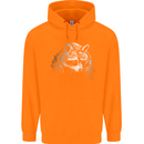 A Raccoon with an Eyepatch Mens 80% Cotton Hoodie Orange