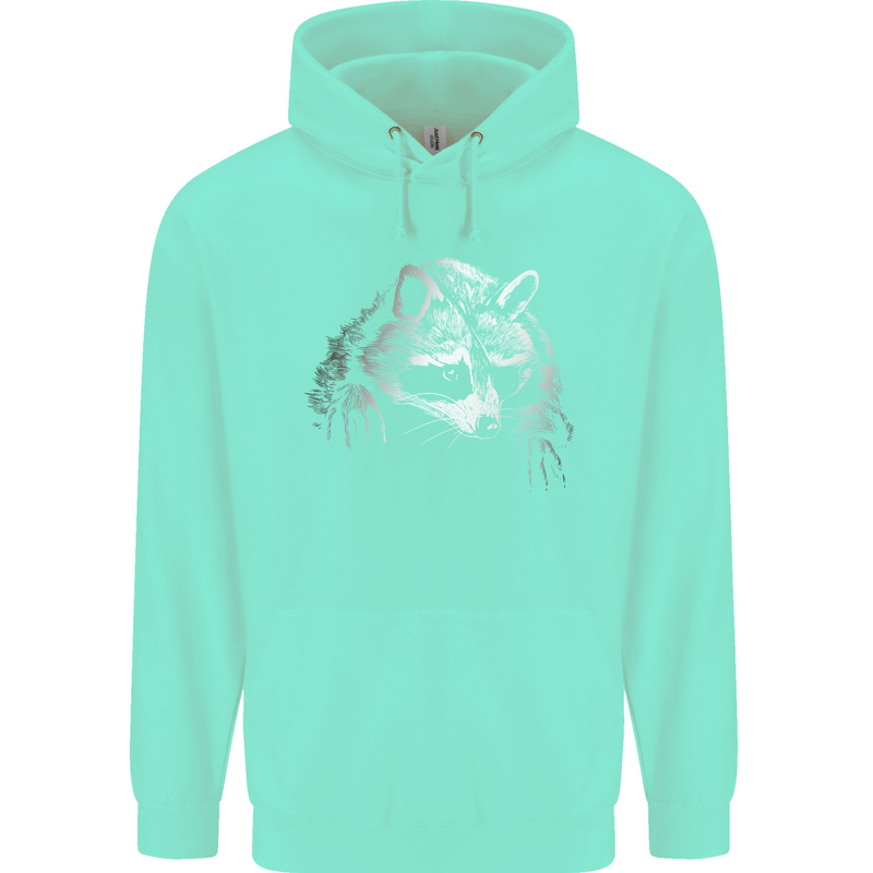 A Raccoon with an Eyepatch Mens 80% Cotton Hoodie Peppermint