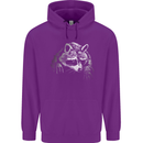 A Raccoon with an Eyepatch Mens 80% Cotton Hoodie Purple