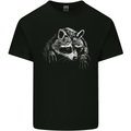 A Raccoon with an Eyepatch Mens Cotton T-Shirt Tee Top Black